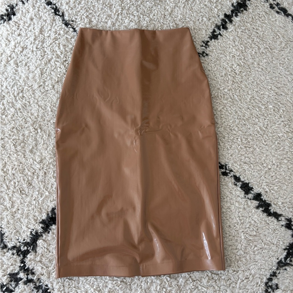 Commando Glossy Brown Pencil Skirt